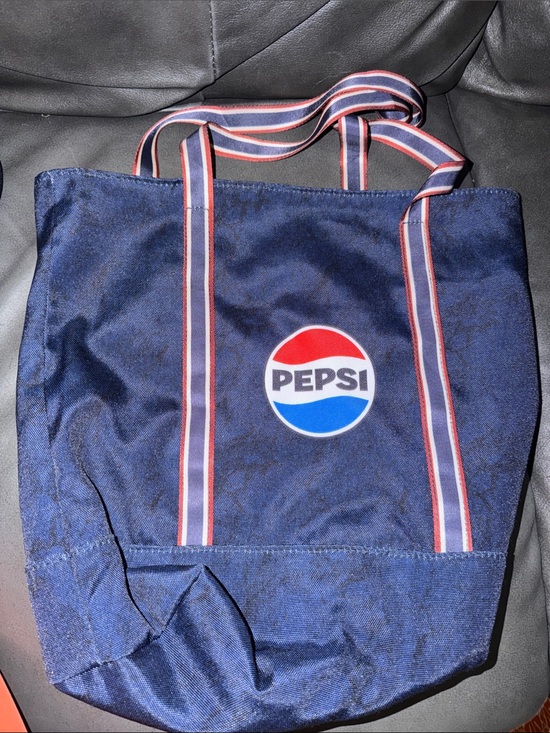 Pepsi Handbags - Pepsi Navy Logo Tote Bag with Striped Handles Cleveland Cavs browns